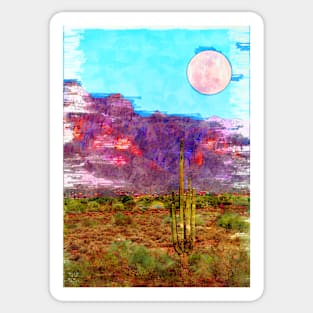 Super Bright Moon In The Desert. For Moon Lovers Sticker